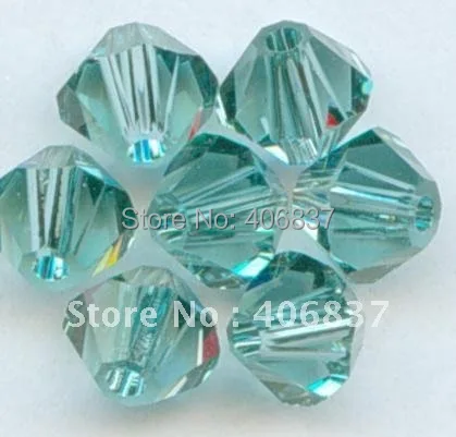 Pack Of 100 Aquamarine Crystal Bead 10mm Center Hole Small Ball Prism Suncatcher