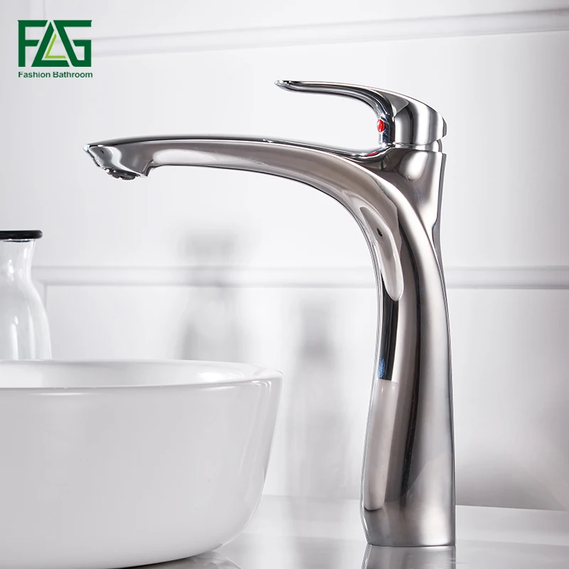 

FLG Chrome basin faucet brass mixer Bathroom sink faucet Deck Mount Bath taps Faucet Water Sink tap crane torneira do anheiro