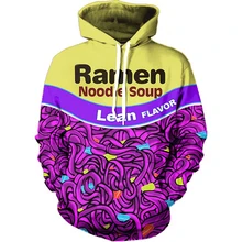 Новые забавные принтованные 3d женские/мужские толстовки Лапша Рамен пуловеры передний карман шнурок говяжий свитер уличная одежда унисекс Топы