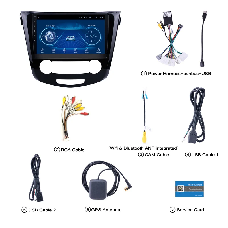 Sale 10.1inch Android 8.1 2.5D Tempered HD Touchscreen Radio forNissan QashQai X-Trail 2013-2016  with Bluetooth USB WIFI support SWC 2