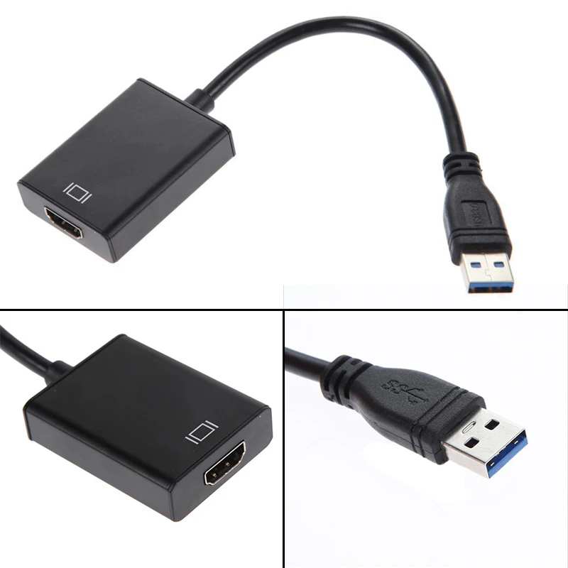 

Mayitr Black USB 3.0 To HDMI Adapter HD 1080P USB3.0 to HDMI Video Cable Converter For Laptop HDTV TV