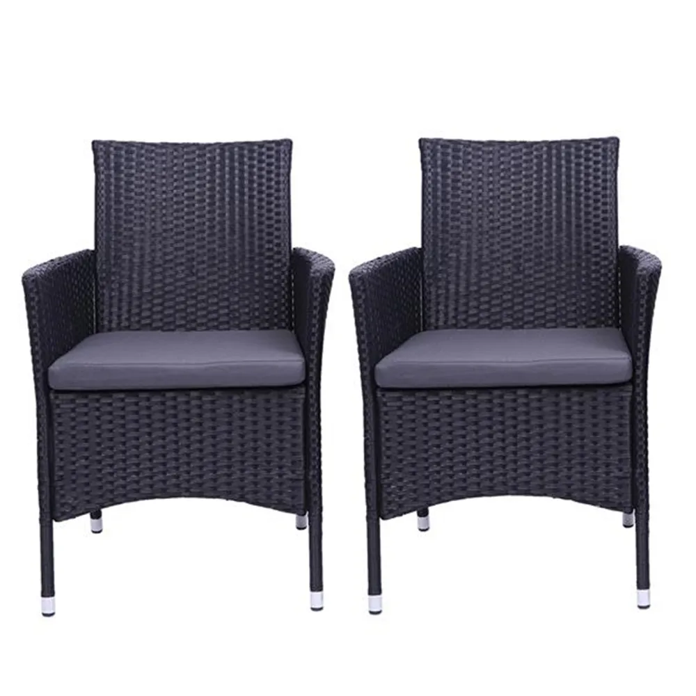 2pcs Single Backrest Chairs font b Rattan b font Sofa Set Black home and garden font