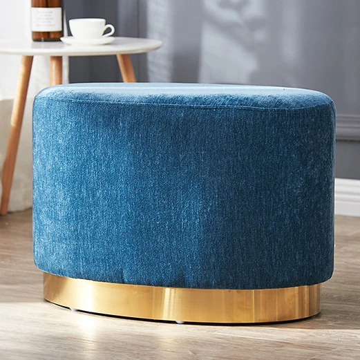 Скандинавский винтажный роскошный золотой железный металлический домашний табурет османский стул для одевания табурет для ног мягкая бархатная ткань детская кровать гостиная диван