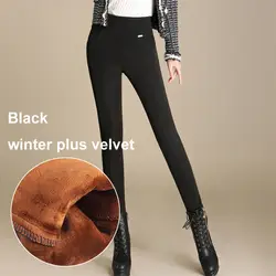 2018 зимние вельветовые Thicking эластичный пояс Повседневное эластичные узкие брюки-карандаш Для женщин большой размер 4 XLClothing женские леггинсы