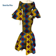 Африканские платья для женщин, с принтом, с оборками, длинные платья, Vestidos Bazin Riche, африканские платья анкары, одежда WY4303
