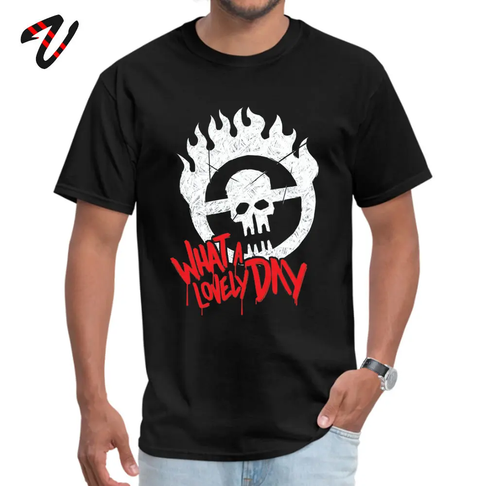 Dominant Man T Shirts Crewneck Short Sleeve Cotton What a Lovely Day T Shirt Leisure T Shirt Top Quality What a Lovely Day 4080 black