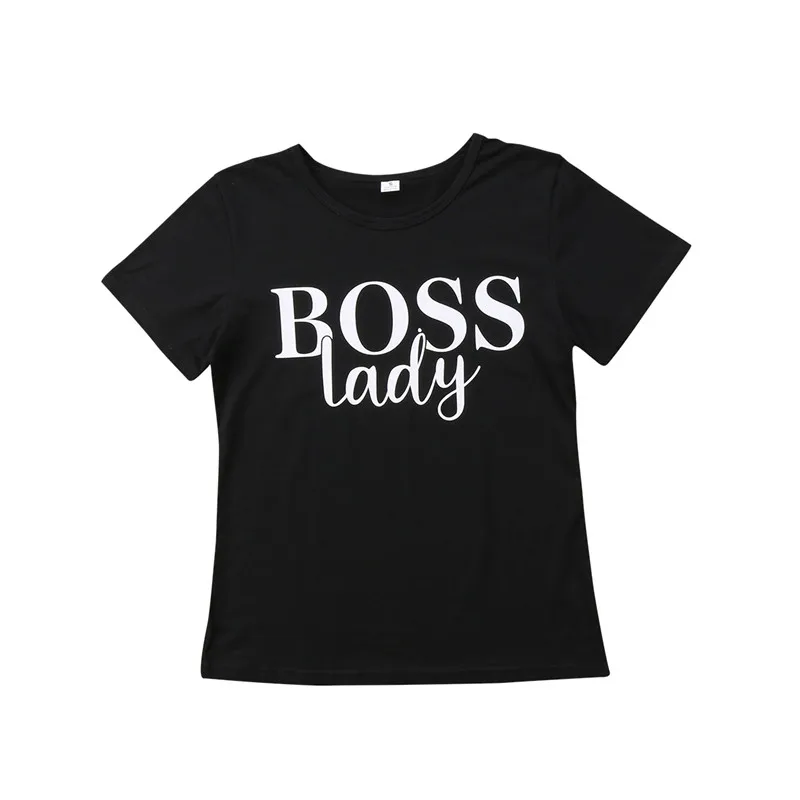 

Kids Toddler Girls Boys Women Mom clothes short sleeve round neck cotton casual T-Shirts pullover letter print Tops one pieces