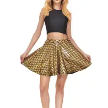 FEDEX 20 шт. Блестящий Русалка рыбы Детские весы эластичный юбка Flared Конькобежец мини-юбка Для женщин рыбы Детские весы печати плиссированные мини-юбка