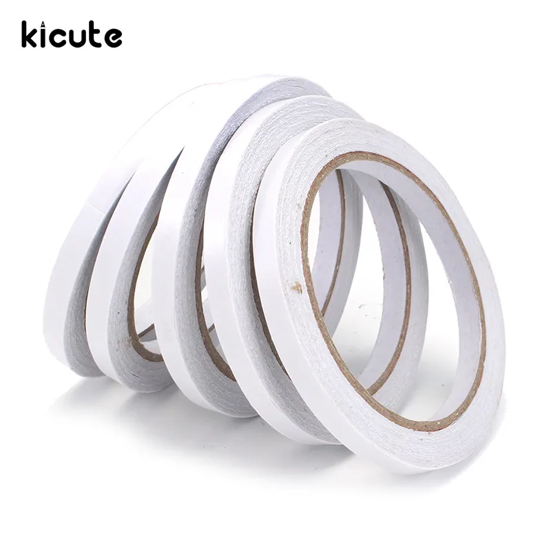 Kicute 5pcs/pack Modern Strong Adhesive Force White Double Sided Tape Strong Adhesive Tape For