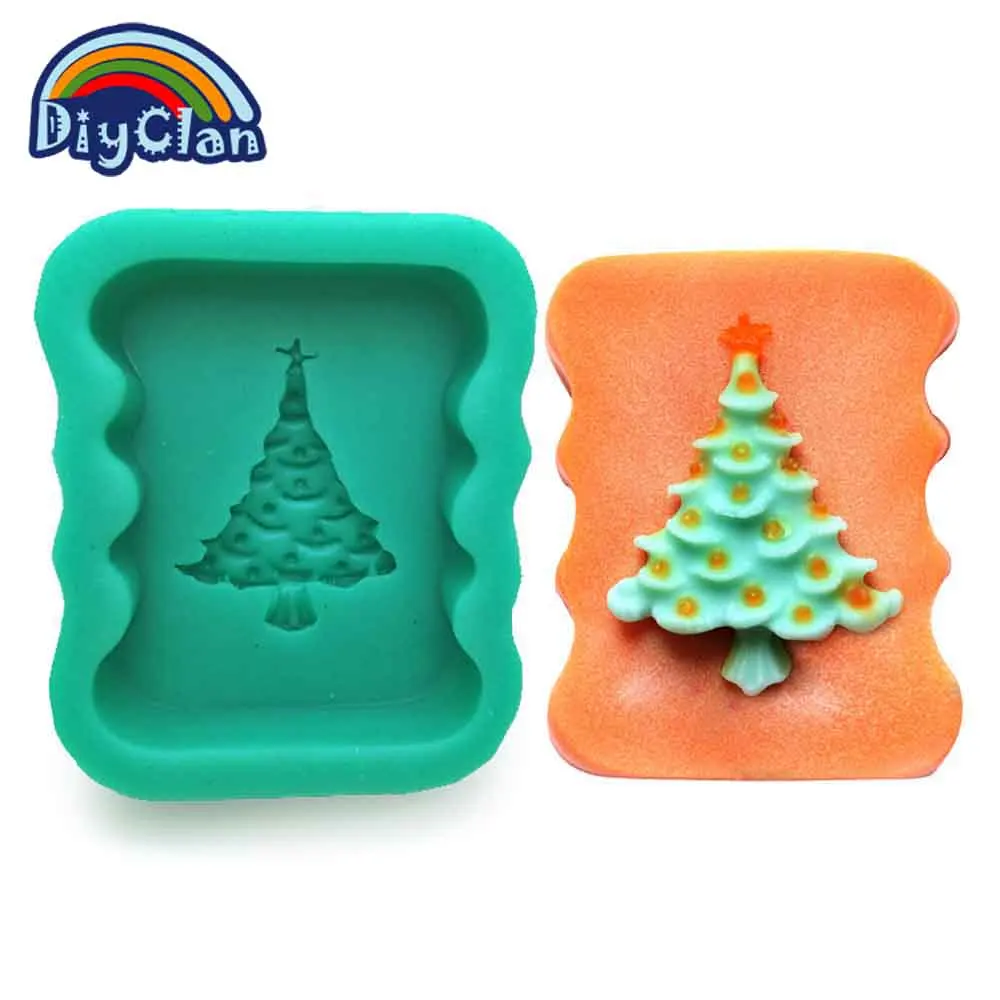 Рождественское мыло с изображением дерева силиконовые формы для торта квадратный шоколад форма для печенья левулоза ханамид мыло S0140SD