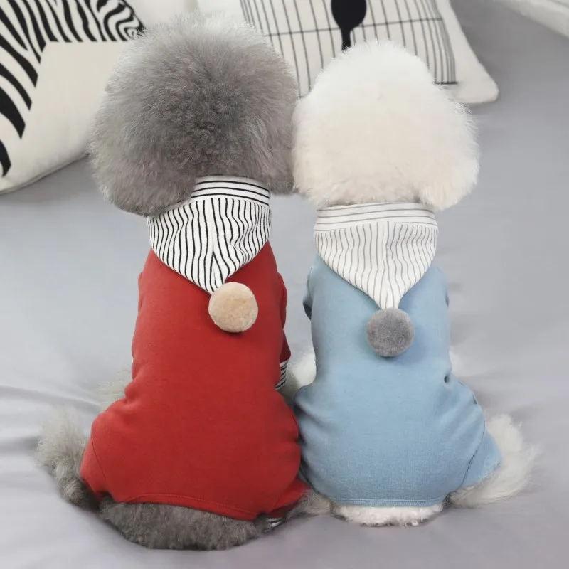

Pets Products Dog Supplies Dog Clothing Fashion Jumpsuits With Furry Ball Hat Small Puppies And Big Dogs