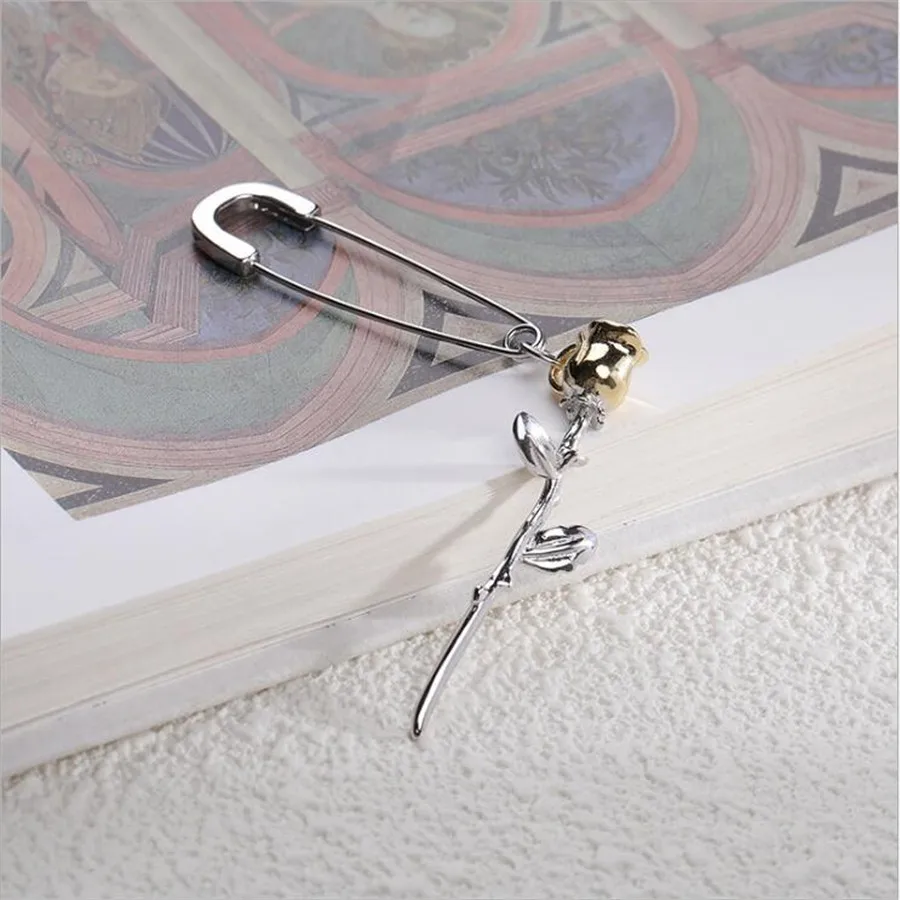 

YIKUF88 S925 Sterling Silver Earrings Cold Back Shaped Pin Earrings Eternal Flower Rose Earrings for women fine jewelry