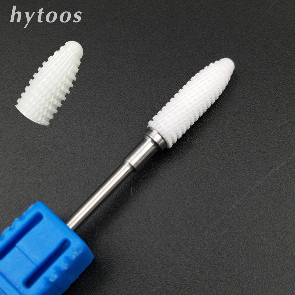 

HYTOOS Big Ceramic Pedicure Drill Bit 3/32" Foot Cuticle Tools Bits For Manicure Electric Drill Accessories Milling Cutter