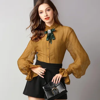 

coffee chiffon floral blouse 5xl chiffon shirts casual bohemian women's blouses and tops ladies summer 2019 sexy loose lantern