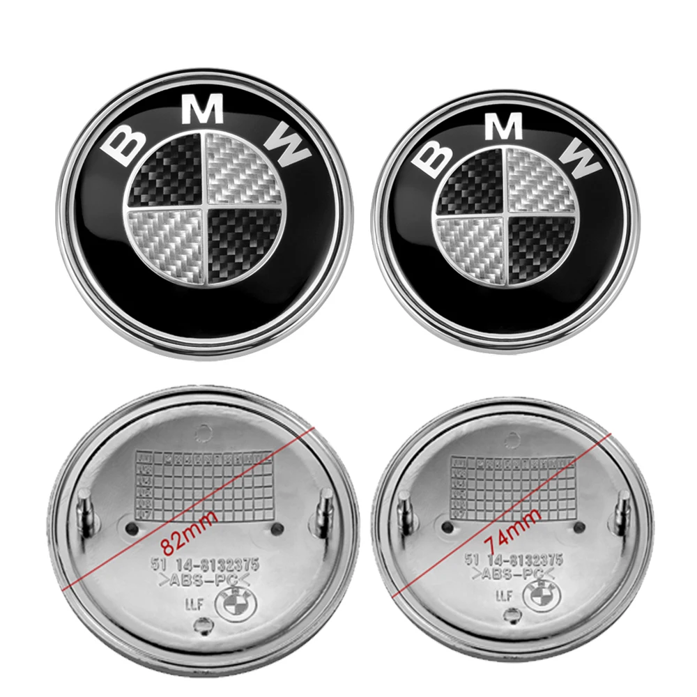 

82mm For BMW E39 E46 E60 E90 E34 F10 F33 F20 320i 520i X3 X5 Z4 G30 G38 5 Series Front Badge Rear Sticker Carbon Fiber Emblem