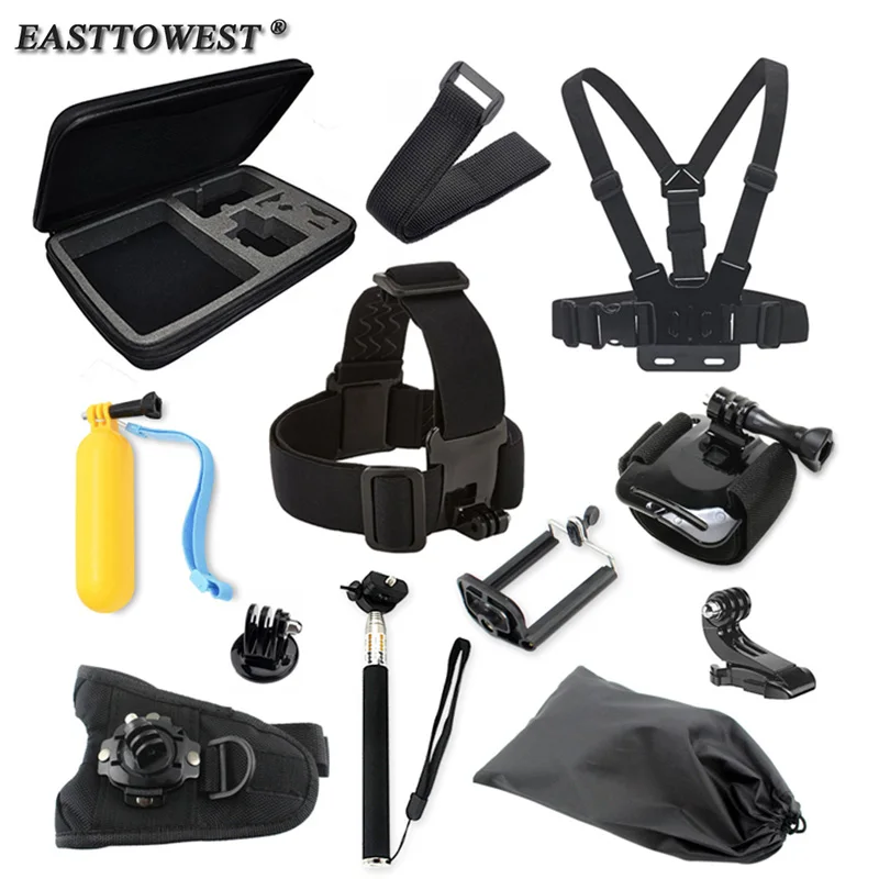 

Go pro Accessories Set Handheld Monopod Head Strap Mount for Go Pro Hero 5 4 SJCAM SJ4000 Xiaomi yi Eken h9 R Action Camera kit
