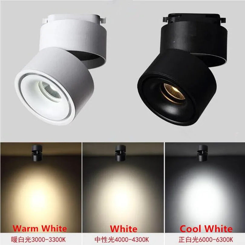Dimmable Led Spotlight Adjule 7w 10w 15w 20w 30w Cob Track Adjule 7w 10w 15w 20w 30w Cob Led