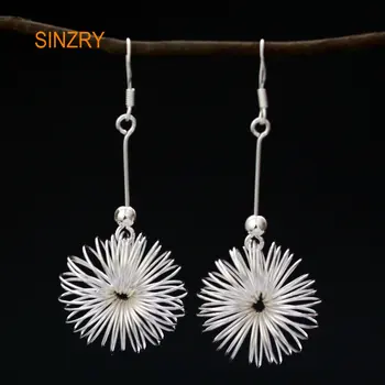 

Sinzry creative elegant fine jewelry 925 Sterling Silver ball drop Earrings Handmade vintage personality earrings Woman