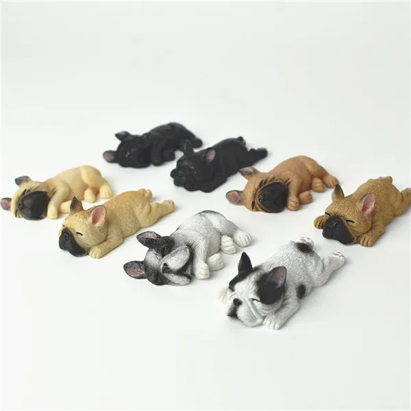 French Bull Dog Sleeping Lazy Pets Fridge Magnets PVC Figures Toys Car Home Office Decoration Gifts - S 1