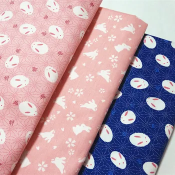 

New Rabbit Print 100% Twill Cotton Fabric Patchwork Tissue DIY Needlework Sewing Craft The Cloth Bedding Home Textiles Material