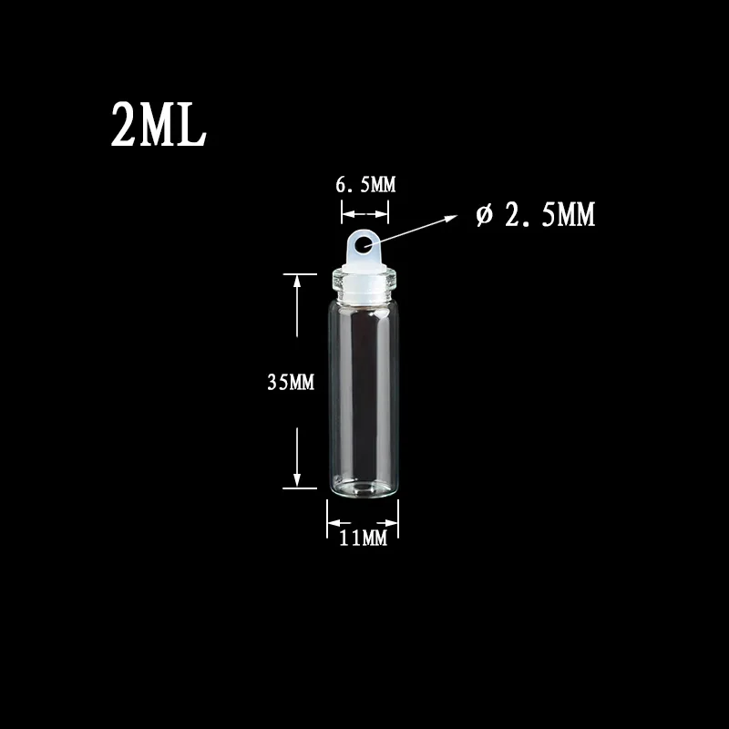 Милые стеклянные подвески в форме бутылочек с пробкой и пластиковой пробкой 2 мл маленькая бутылка желаний очаровательные Флаконы Подвески ожерелье 100 шт