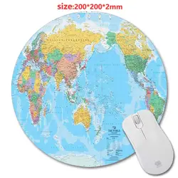 Изготовление размеров под заказ 200*200*2 мм старый Географические карты 3D печать круглые резиновые мягкий игровой коврик для мыши прочного
