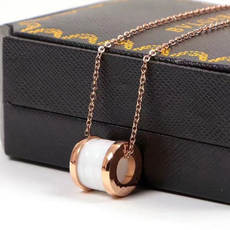 Керамические Подвески ожерелье высокого качества 316L из нержавеющей стали ожерелье ювелирные изделия для мужчин женщин черный белый кулон ожерелье