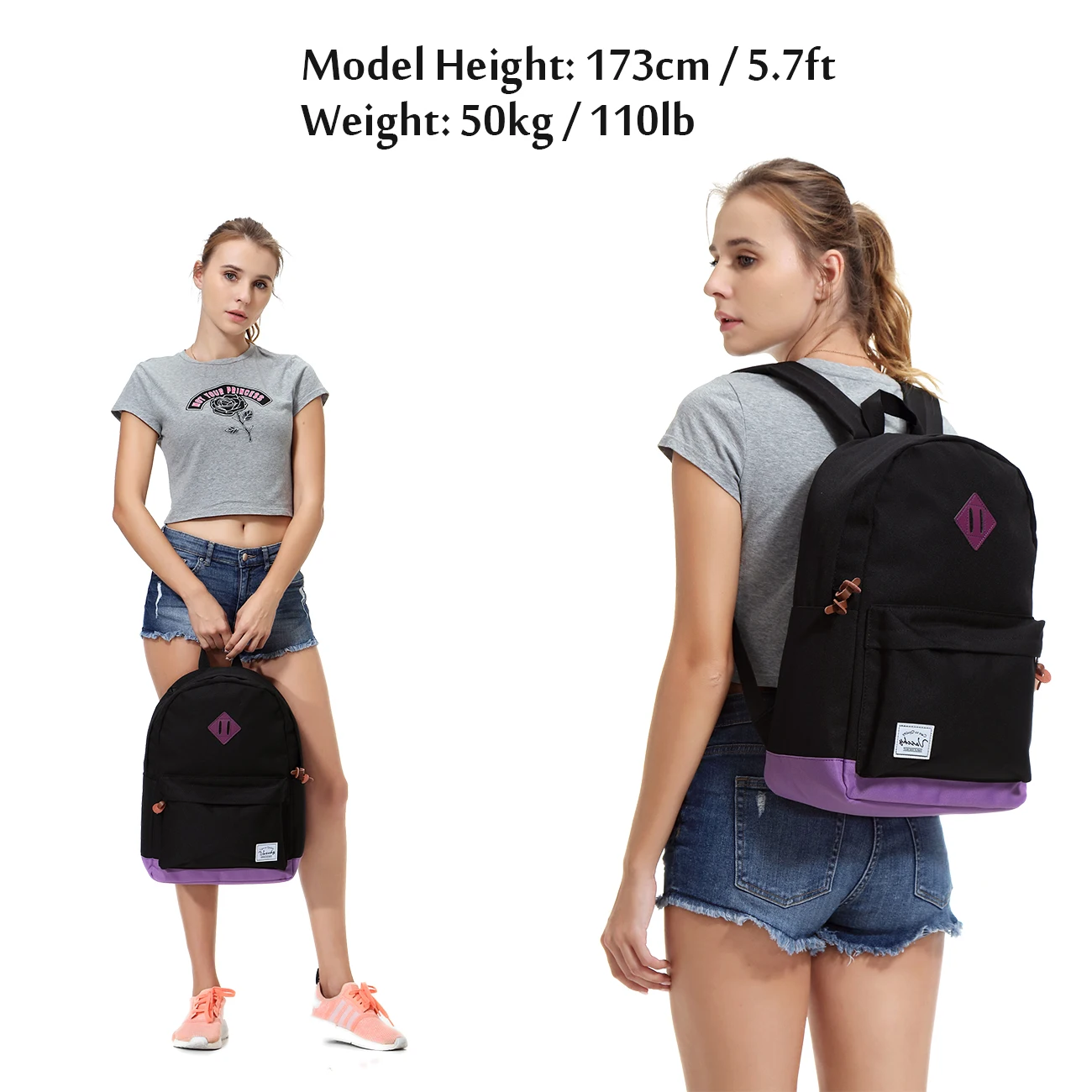 Рюкзак для женщин и девочек VASCHY унисекс классический водостойкий рюкзак школьный рюкзак 14 дюймовый ноутбук для подростка