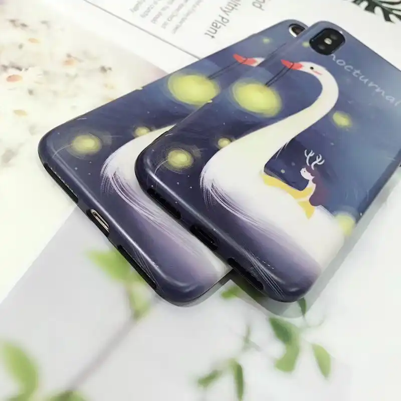 WMZSUCC Глянцевая сказка Гусь мягкие чехол для iPhone X 8 7 задняя крышка в виде ракушки 6