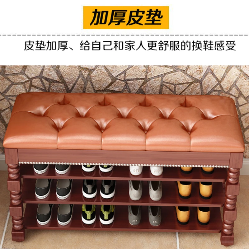 Луи мода обувные шкафы мебель для гостиной простой современный обувной стеллаж Бытовая твердая деревянная скамейка шкаф многослойный