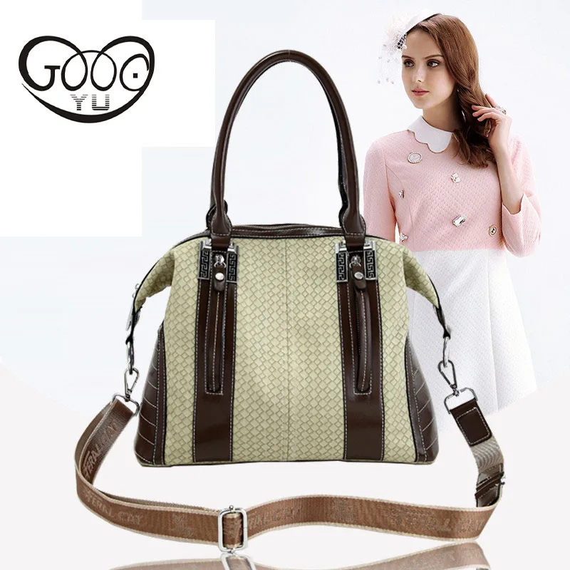 

Europe and the United States style grid dumplings zipper handbag aristocratic temperament wild large capacity shoulder Messenger