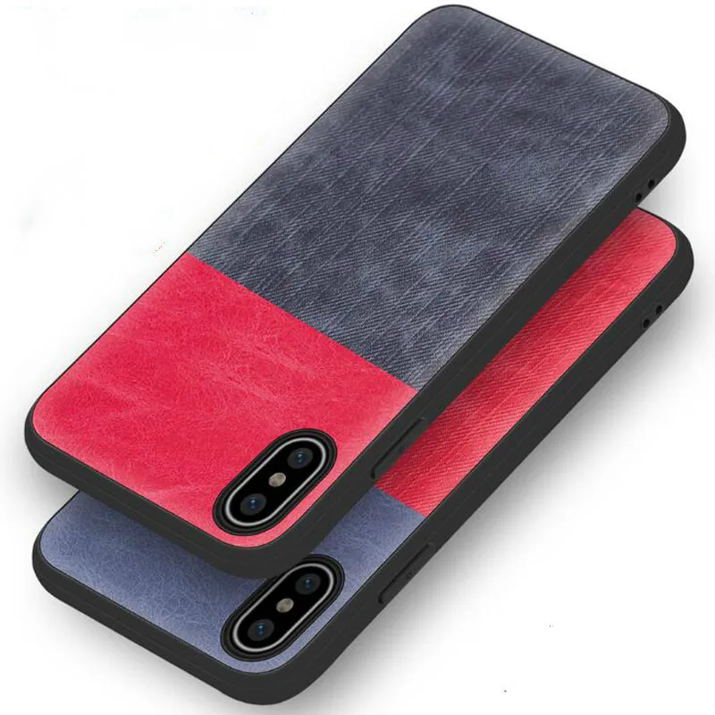 

For IPhone 6 6s 7 8 Plus Case Vintage Fabric Denim Canvas PU Leather Full Cover For IPhone 7 8 Shockproof Phone Case Coque Funds
