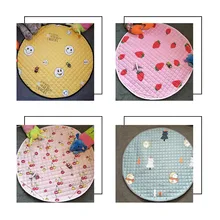 Детские Мультяшные игровые коврики, Круглый Пол, детские подарки, Ковровые Коврики, Нескользящие хлопковые коврики для ползания, игрушки