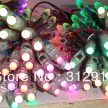 DC12V 100 узлов WS2801 пиксель света, красный/зеленый/синий 12 мм диаметр; IP68 Номинальная; 256 Серая шкала