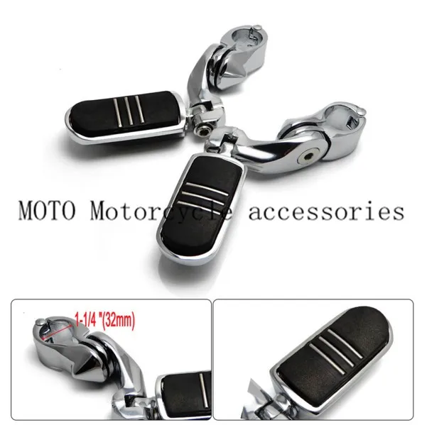 

360 degree Adjustable 1-1/4 " Engine Guard Short Angled Adjustable Highway Foot Pegs For Harley Cross Bones 08-11 Fatboy 06-13