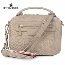 DAVIDJONES frauen crossbody taschen designer taschen hohe qualität PU serpentine umschlag vintage crossbody umhängetasche Top-griff tasche