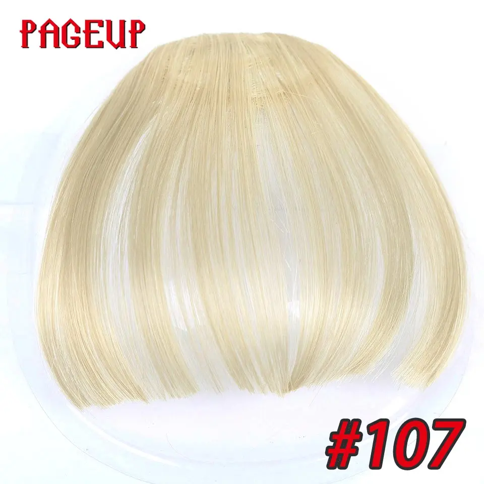 Pageup Высокая температура волокна челка клип в волосы челки накладные волосы синтетические поддельные челки кусок волос клип в наращивание волос - Цвет: 107
