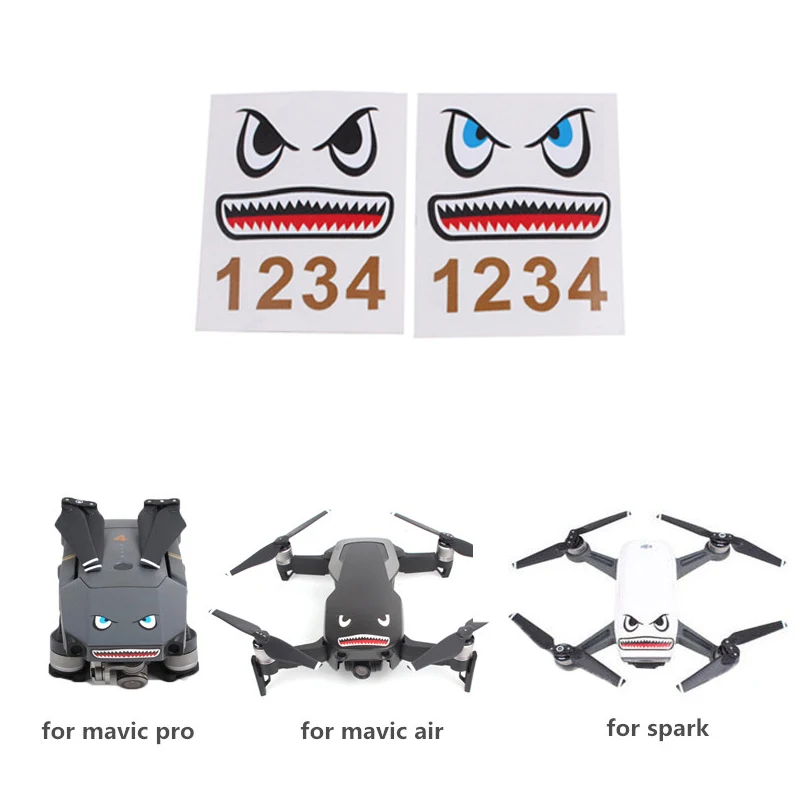 2pcs set Drone Body Shell Battery Stickers Decals Decorative Parts For DJI Mavic Pro air  Spark Drone Accessories 2