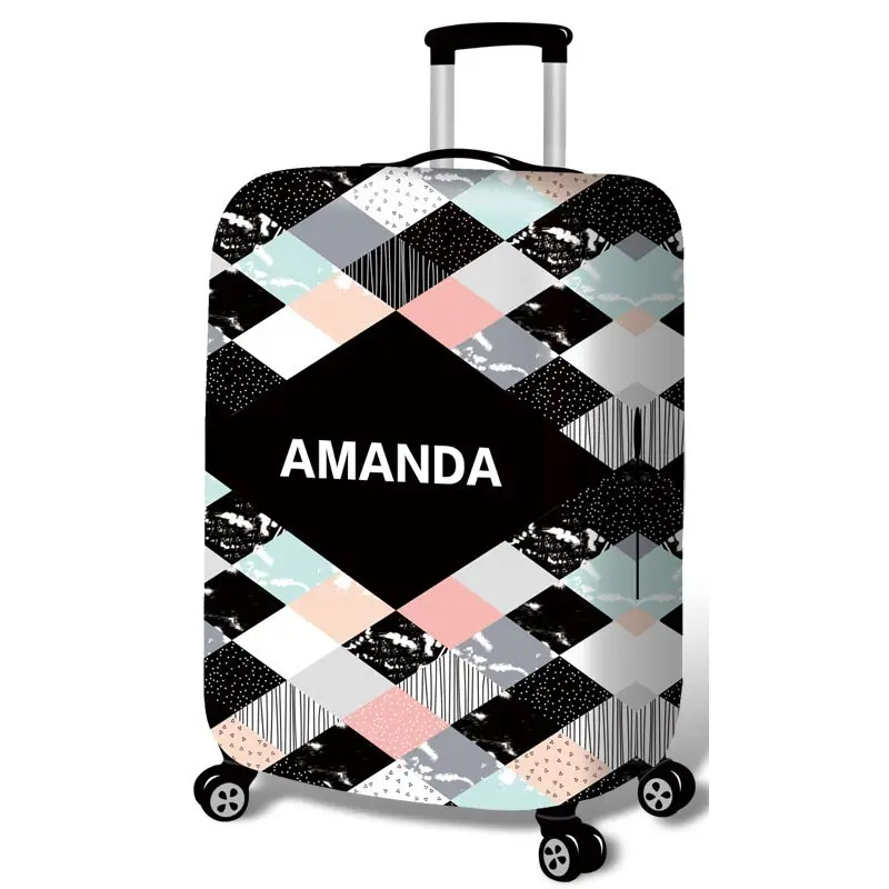 Thickened Luggages Protective Cover Trolley Cases Waterproof Elastic Suitcases Bag Dust Rain Covers  Amanda Checkered Print