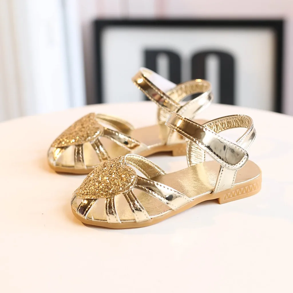 

MUQGEW Children Kids Baby Girls Cute Heart Bling Sequins Sandals Princess Casual Shoes Kid Shoes Children Girls Chaussure Enfant