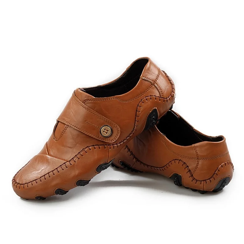 Occasionnels La Toute Plat Mode Automne Travail Saison Noir Chaussures marron Avec Bateau Hommes De Véritable Pour Cuir A283 4qE7wWO