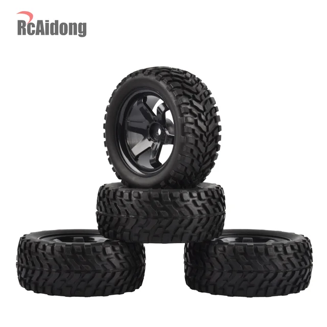 Best Price 1:10 RC Rally Car Tires Rubber tires & Wheel Rims  for Tamiya HSP HPI Kyosho 4WD 1:10 1:16 RC On Road Car