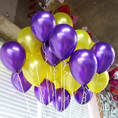 100 шт/партия шарики для свадьбы 10 Дюймов 1,5 г поставка красочные красные вечерние воздушные шары на день рождения детские надувные игрушки золотые латексные воздушные шары - Цвет: yellow  purple