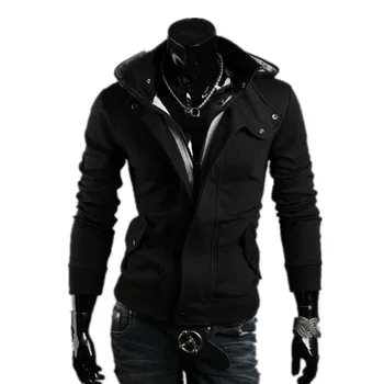 

Hoodies Men Sudaderas Hombre Hip Hop Mens Brand Casual Collar Hooded Zipper Hoodie Sweatshirt Slim Fit Men Hoody 3XL