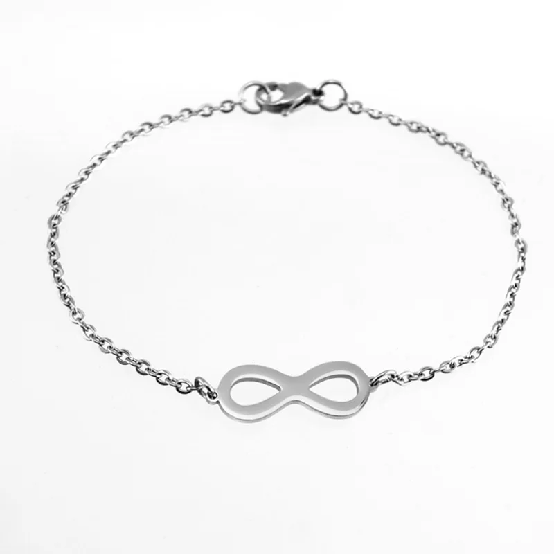 Bracciale Risul Infinity Charm Per Donna Braccialetti A Catena Rolo Con Ciondolo A Specchio In Acciaio Inossidabile Infinito Femminile
