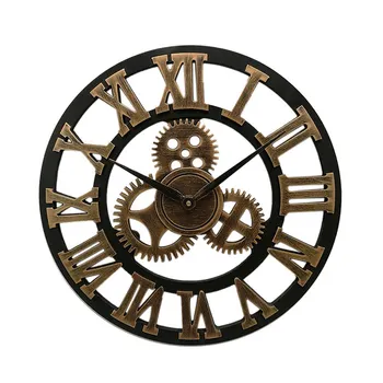 

Retro Decorative Wag-On-The-Wall 3D Vintage Steampunk Gear Handmade Wooden Wall Clock