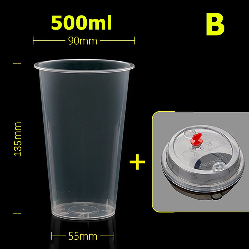 20 шт., летние пластиковые кружки для прохладной воды, 0 градусов, для кофе, смузи, фруктового сока, напитков, ледяных бутылок, пластиковые кружки с крышками - Цвет: B