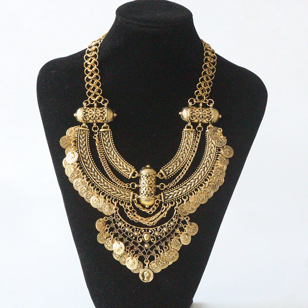 Bohemian Power Necklace Collar Choker Gold Necklace Vintage Gypsy