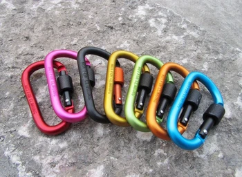 

Free Shipping+Wholesale Carabiner D-Ring Clip Hook Climbing Keychain Screwgate Screw Locking Climbing Buckle,500pcs/lot