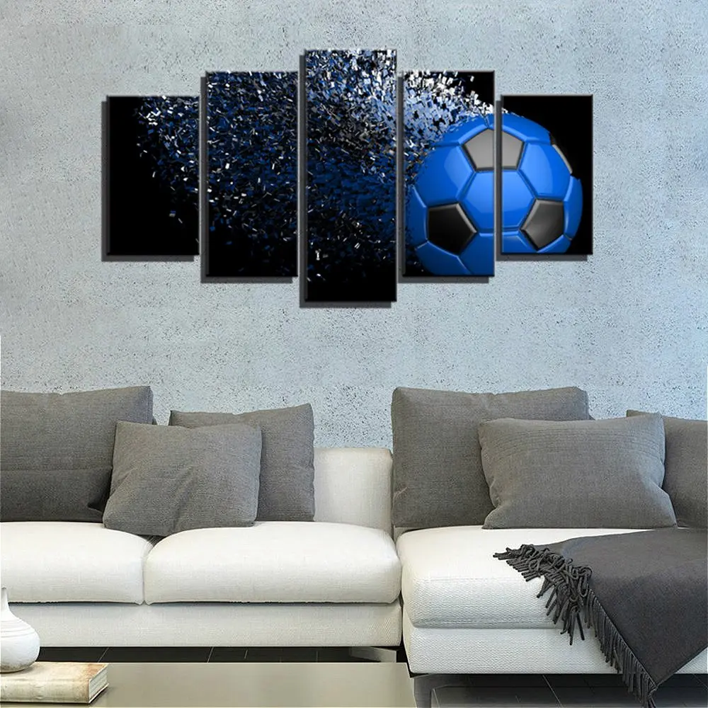 Soccer Artwork Waterproof Giclee Print Football Sport Wall Art Canvas